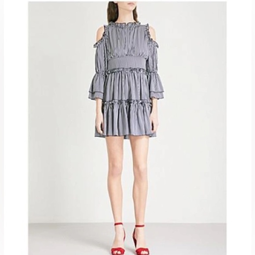 Maje Black and White Striped Dress Size 3 (Size Medium - 8/10)
